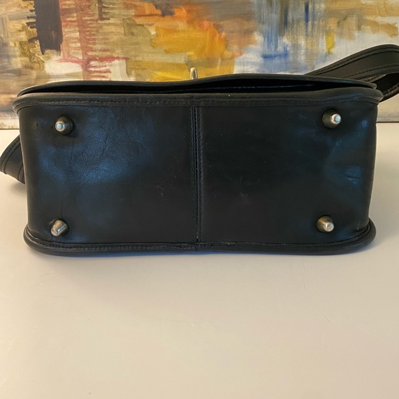 Coach Vintage Stewardess 9525 Black Leather Shoulder Bag Purse Gorgeous! - Picture 3 of 12